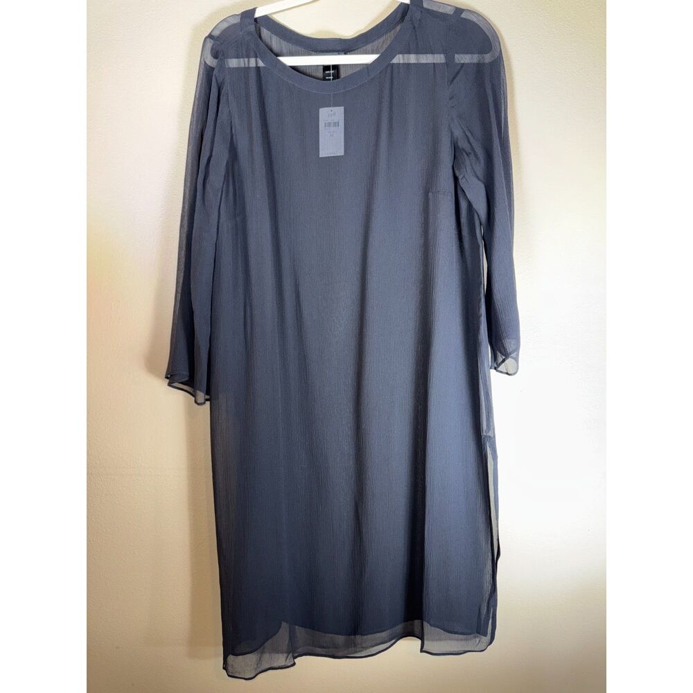 J.Jill Dress, Wearever Collection, Black Sheer, 100% Silk, Size Medium